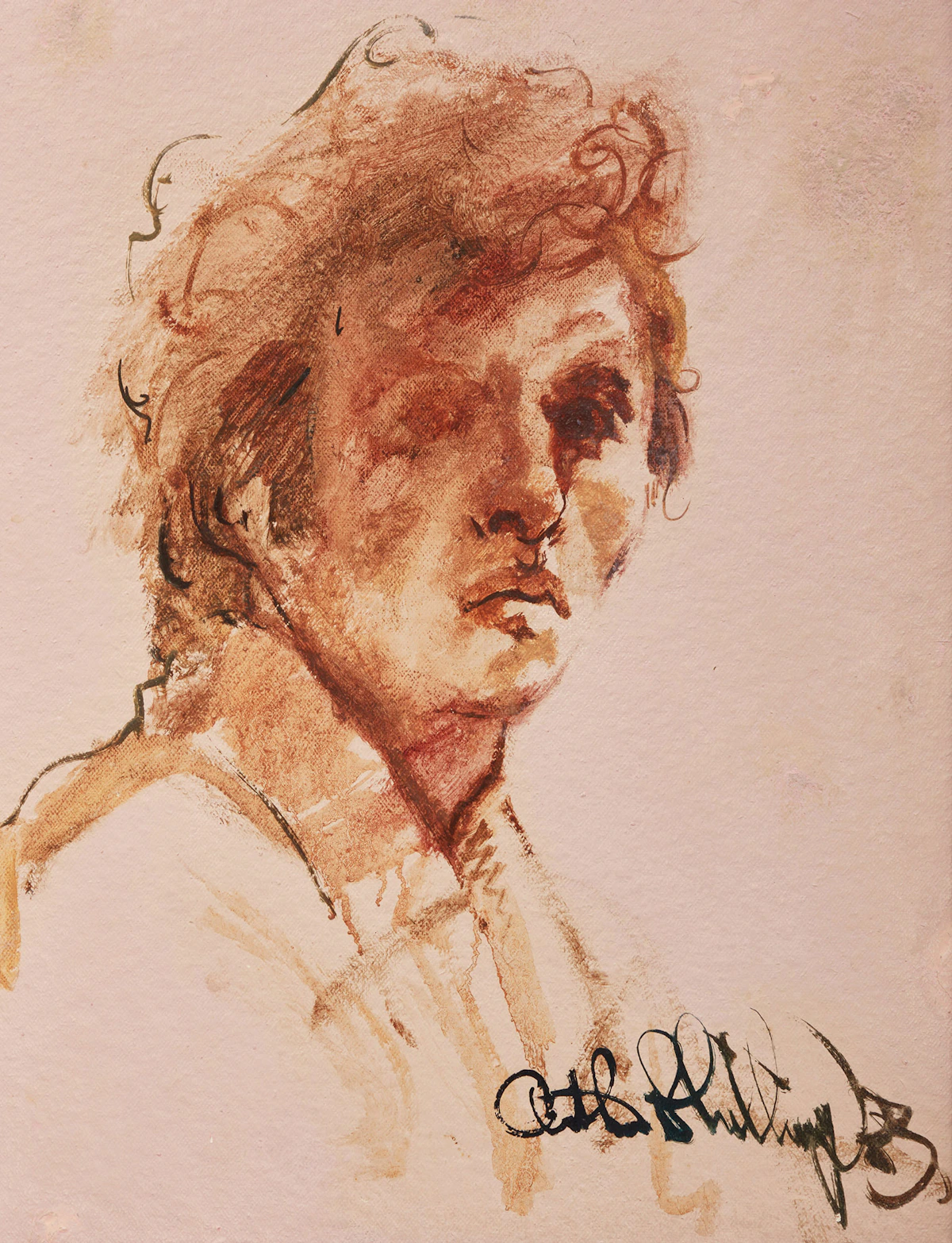 Arthur Shilling, Self-Portrait, gouache on board, 1963