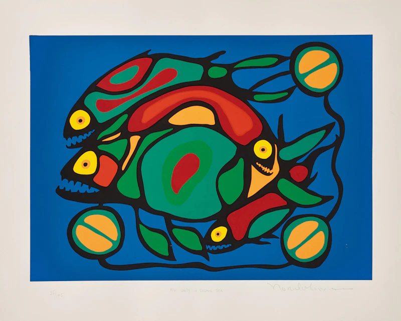 Norval Morrisseau, Shaman Vision Series One: Vision to its Soul, Native Unity, A Child in Astral Plain, Astral Children Community, This Is The Way It Is and Fish Unity in Cosmic Sea, six serigraphs - view 7