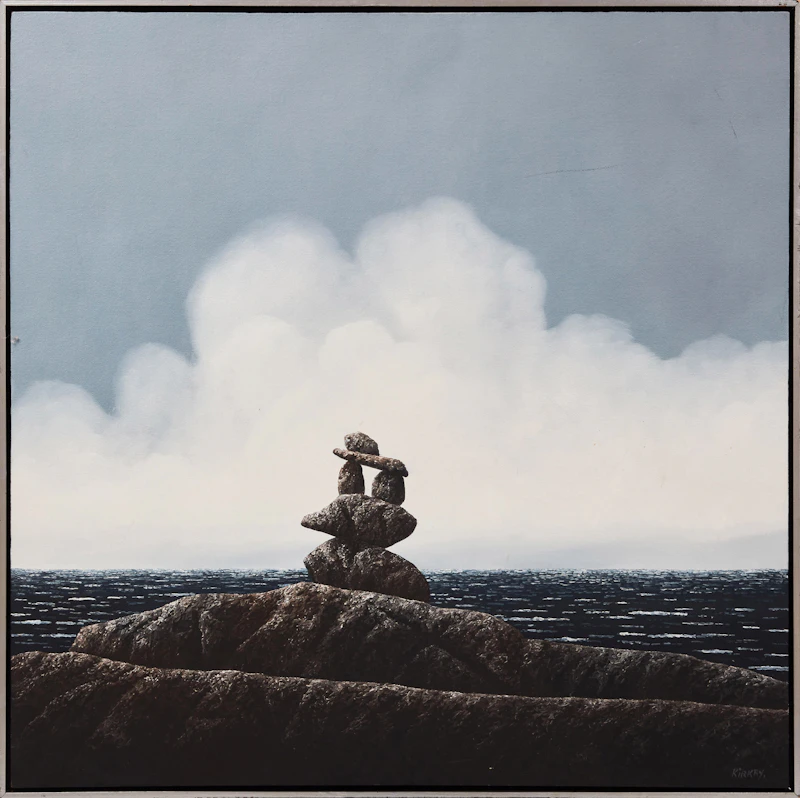 Ken Kirkby, Inukshuk, acrylic on canvas - view 2