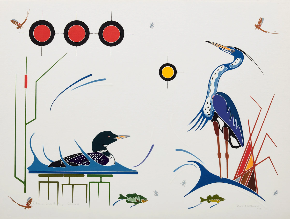 David B. Williams, Patience-Understanding-Calmness, acrylic on paper, 1994