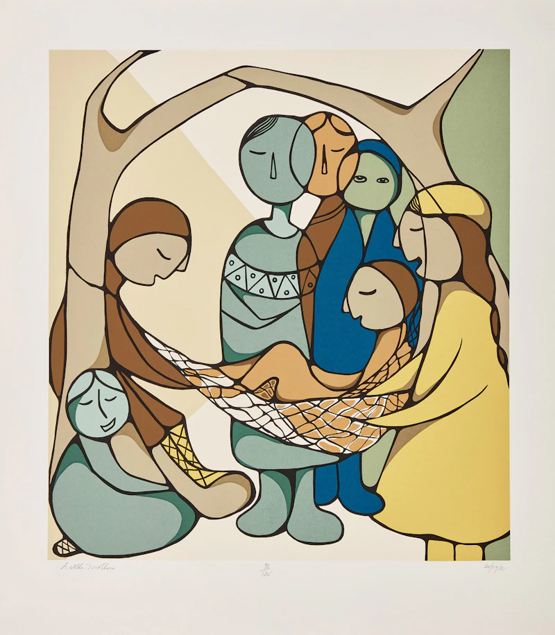 Daphne Odjig, The Old Swimming Hole; Little Mothers , two colour serigraphs, 1981 - view 5
