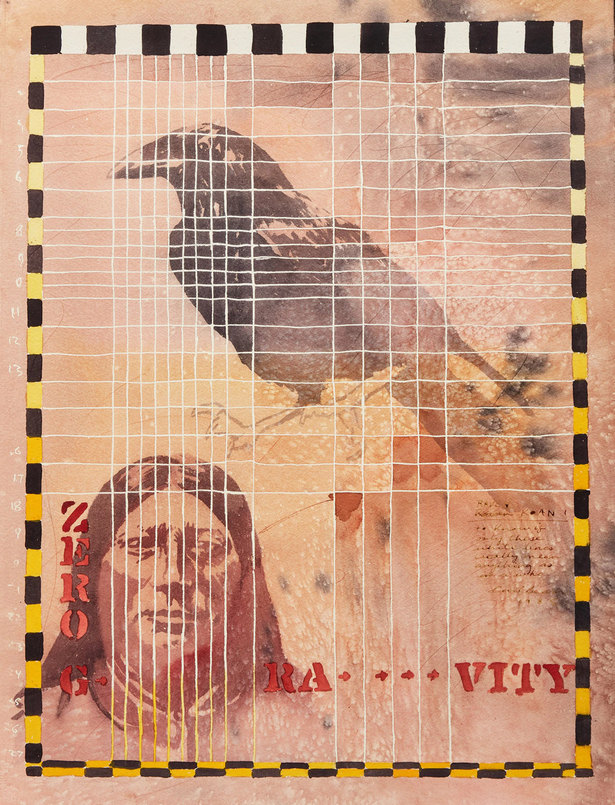 Carl Beam, Zero Gravity, mixed media