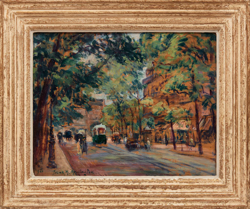 Frank Milton Armington, Boulevard St. Michel, Paris, oil on panel, 1926 - view 2
