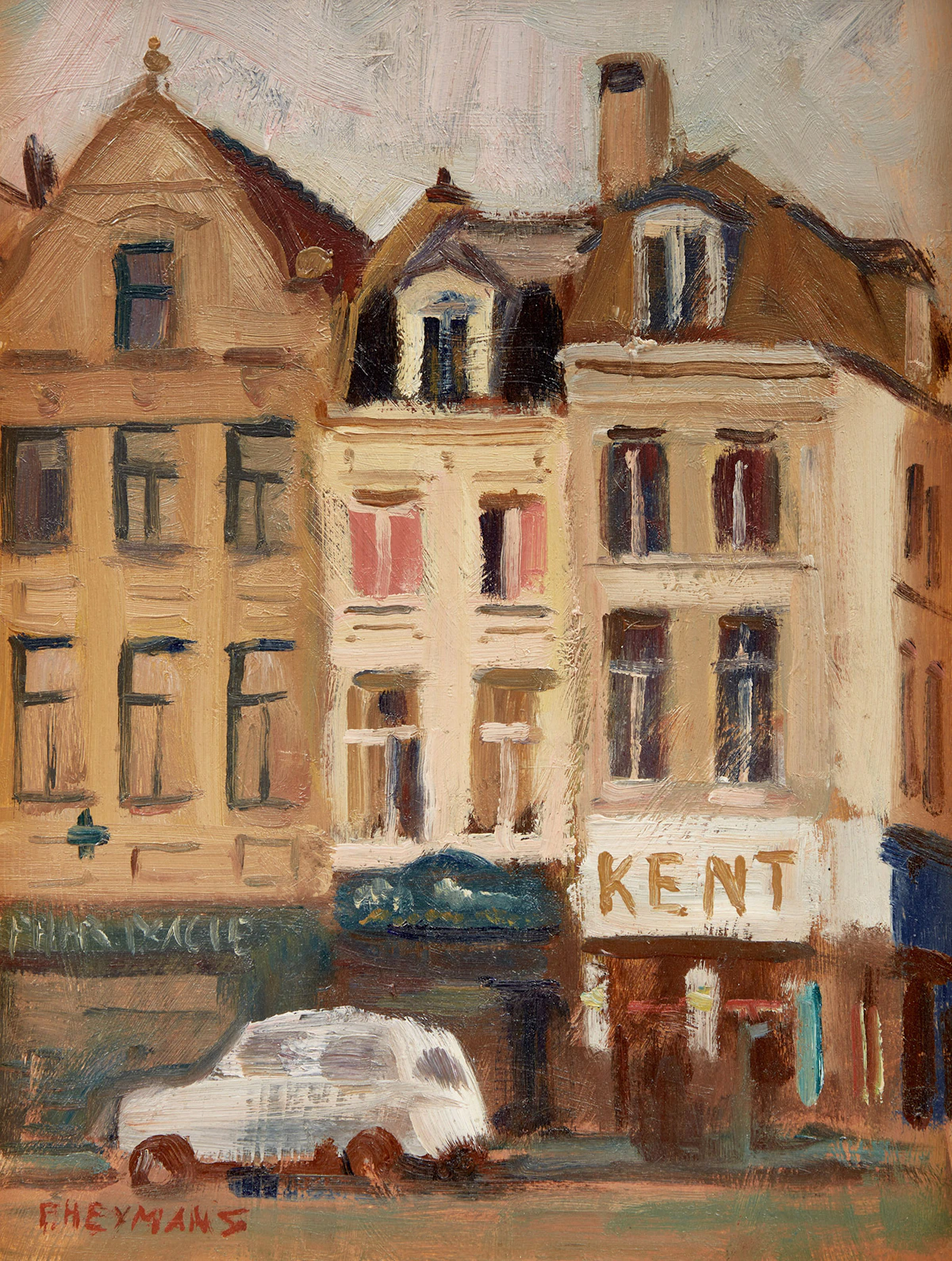 Pierre Heymans, Prague, oil on masonite