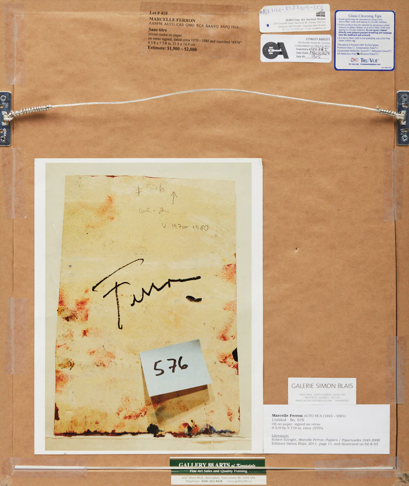 Marcelle Ferron, Sans titre, mixed media on paper, circa 1970/80 - view 3