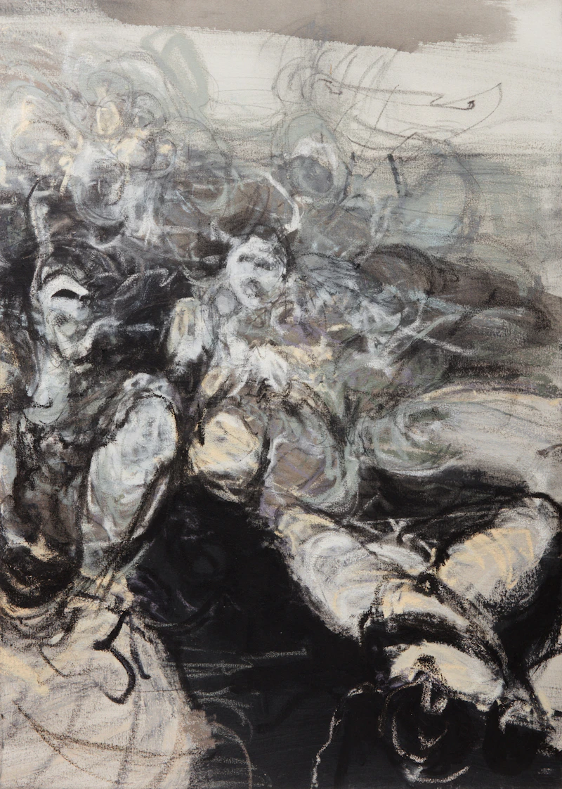 Katie Pretti, Untitled (Triptych), mixed media on canvas - view 2