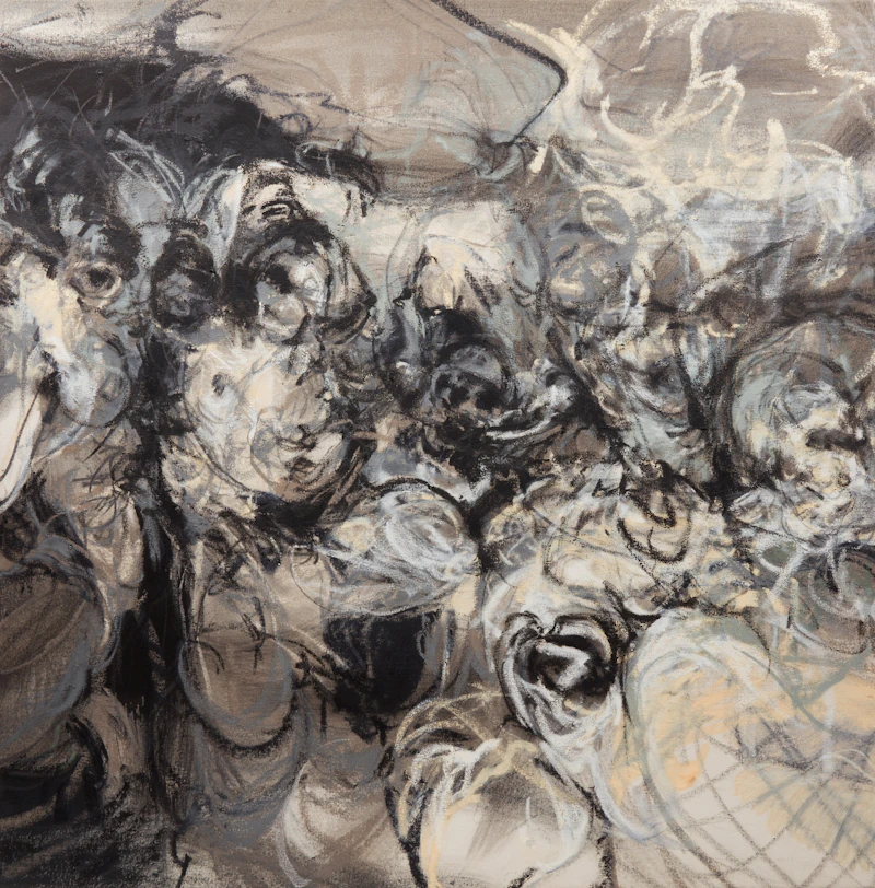 Katie Pretti, Untitled (Triptych), mixed media on canvas - view 6