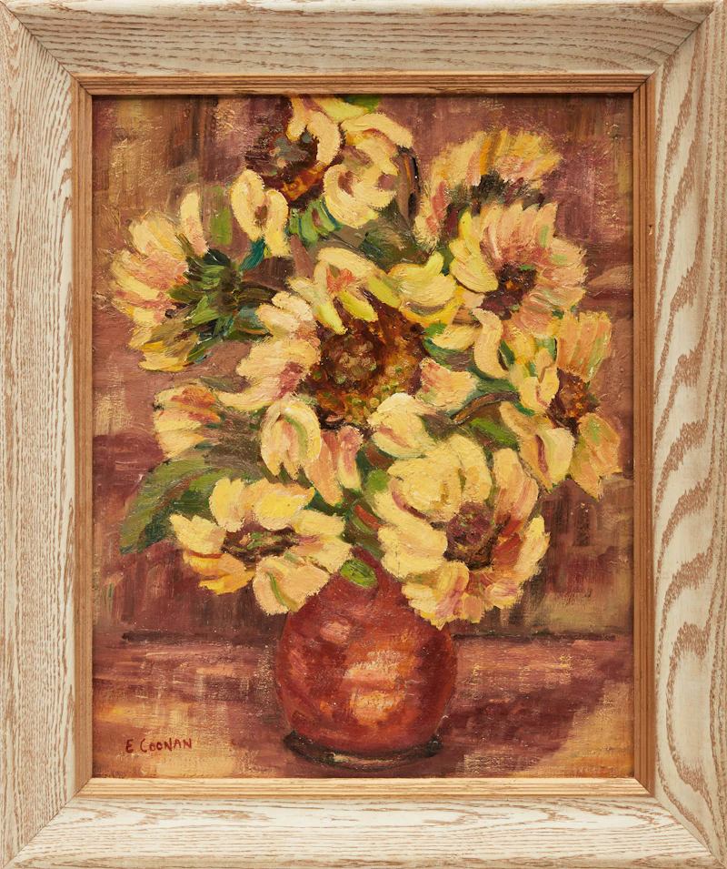 Emily Coonan, Sunflowers, oil on board - view 2