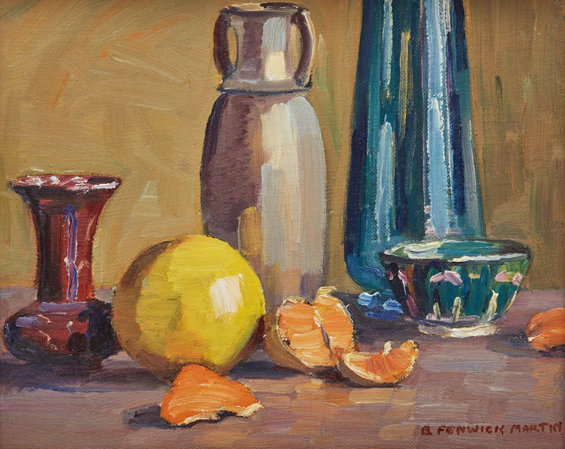 Bernice Fenwick Martin, Still Life, oil on canvas laid down on card