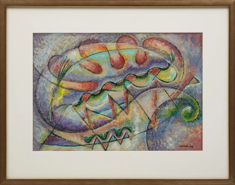 Edna Jeannette Tacon, Abstract, mixed media on paper, 1948 - view 2