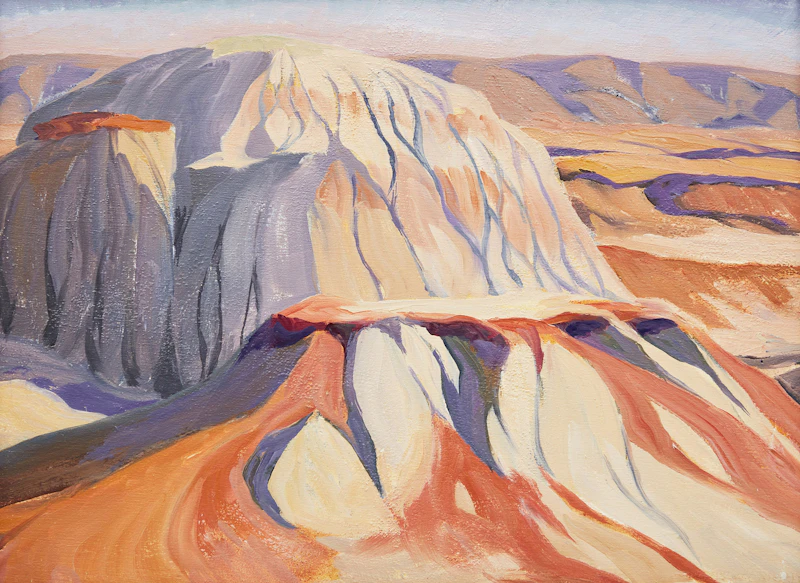 Doris Jean McCarthy, Dinosaur Park Forms , oil on board