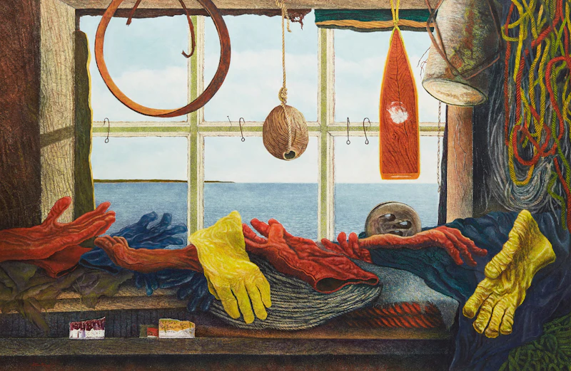 Steven Rhude, Shed Window, oil on panel