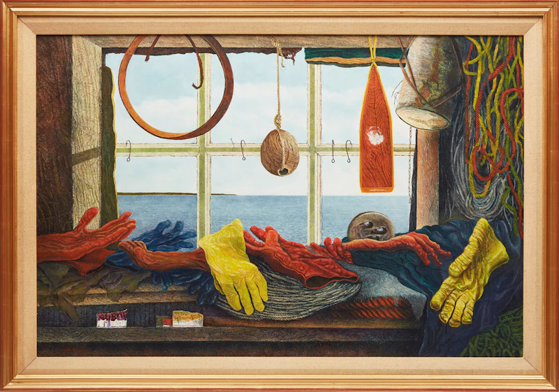 Steven Rhude, Shed Window, oil on panel - view 2