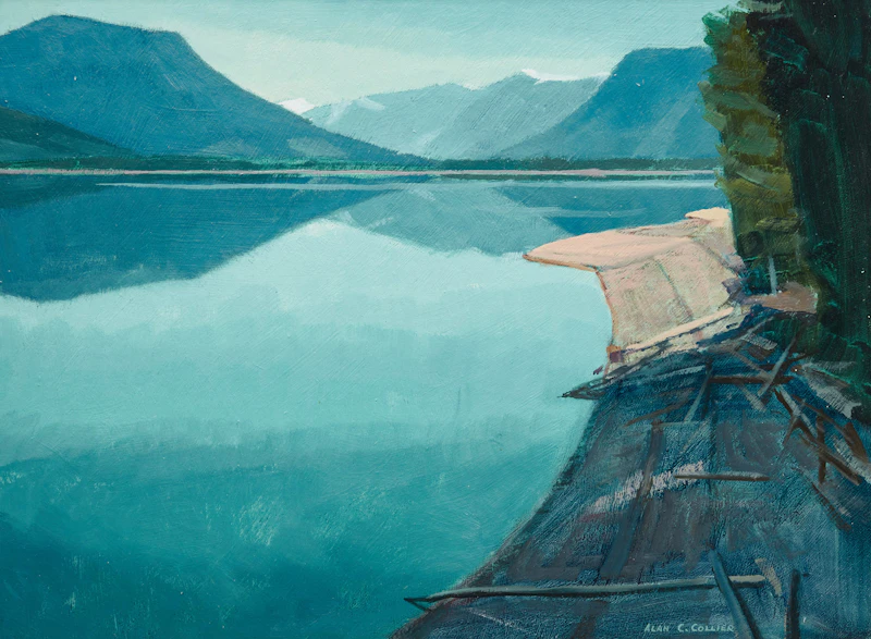 Alan Caswell Collier, Kitsumkalam Lake, BC, oil on board