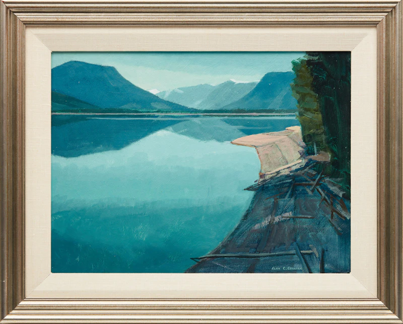 Alan Caswell Collier, Kitsumkalam Lake, BC, oil on board - view 2