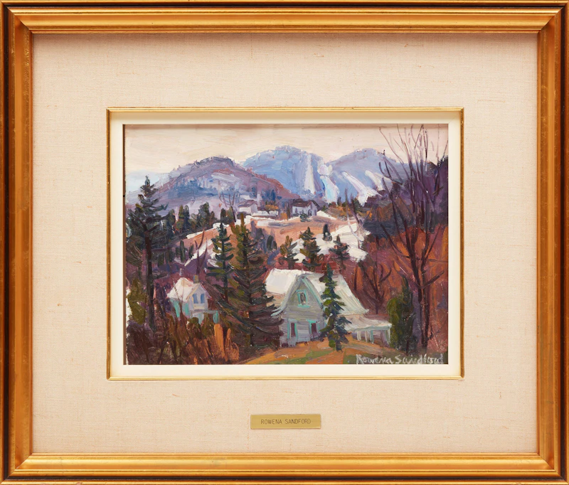 Rowena Sandford, Laurentian Hills; Looking out from Sommet bleu, two oils on board, 1979 - view 2