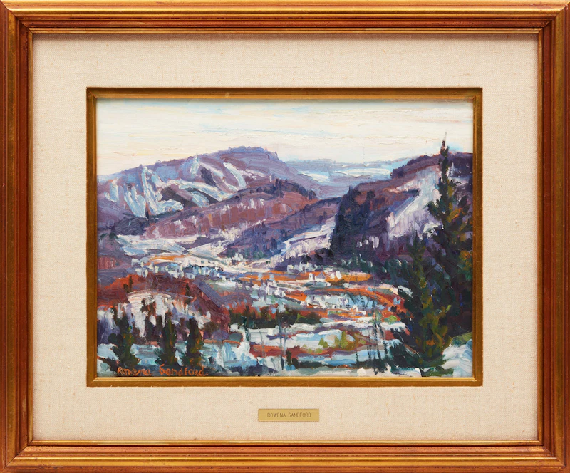 Rowena Sandford, Laurentian Hills; Looking out from Sommet bleu, two oils on board, 1979 - view 5