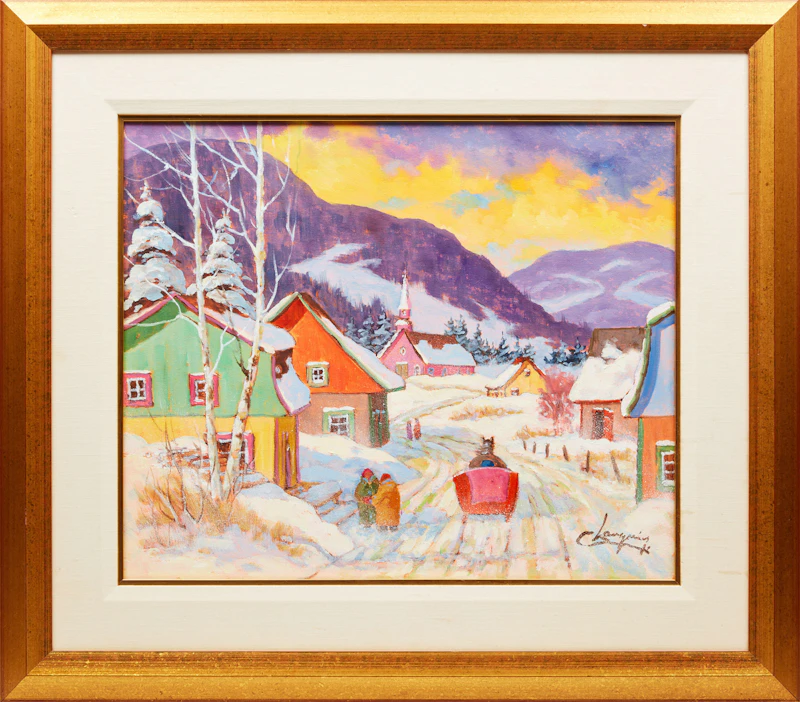 Claude Langevin, Avec la voisine, oil on canvas - view 2
