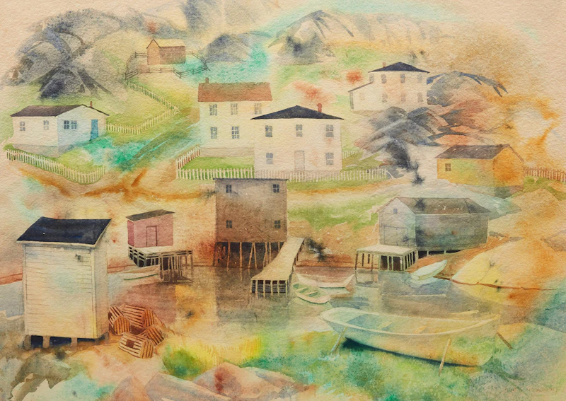 Doris Jean McCarthy, Inuit House, Broughton Island, watercolour
