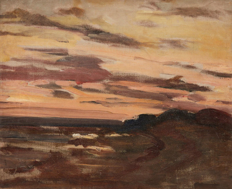 Laura Adeline Muntz Lyall, Coastal Scene, Sunset, oil on canvas, 1921 - view 1