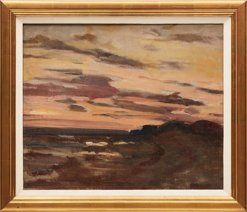 Laura Adeline Muntz Lyall, Coastal Scene, Sunset, oil on canvas, 1921 - view 2