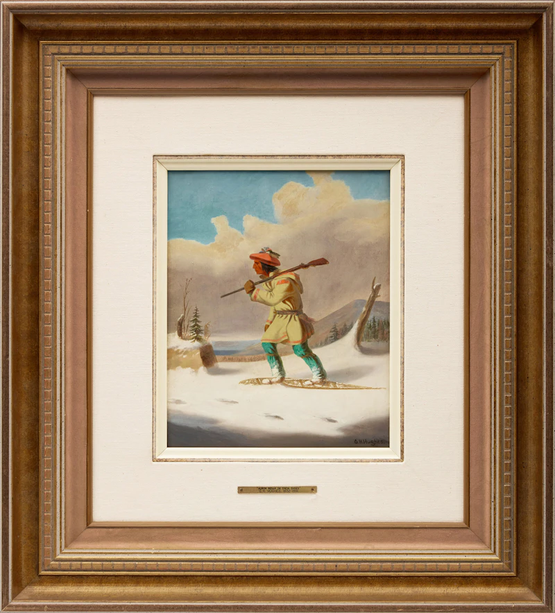 George Hart Hughes, Huron Indian on Snowshoes, oil on canvas - view 2
