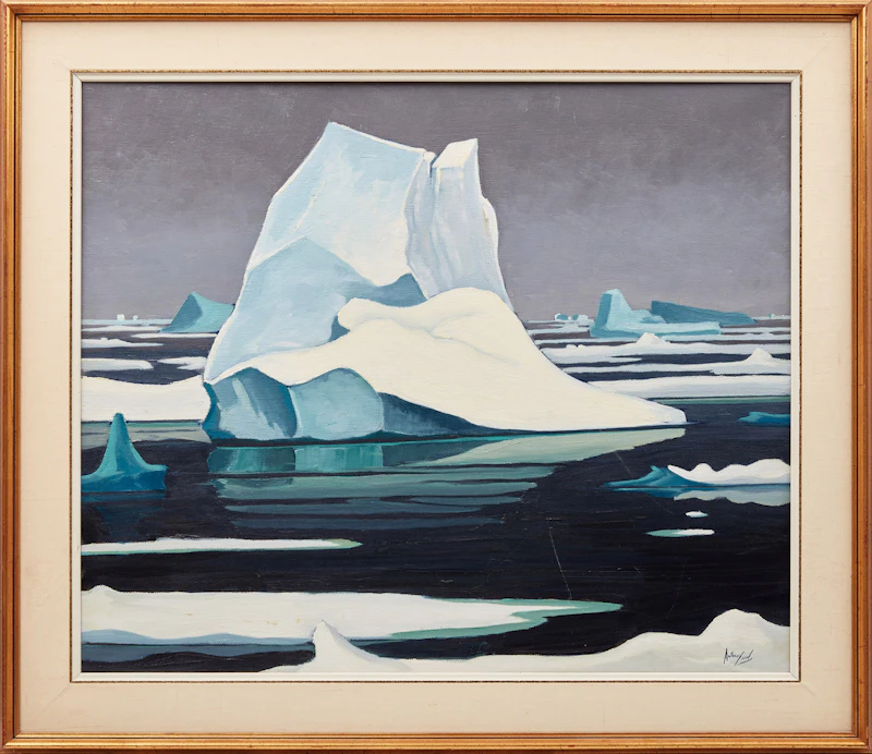 Charles Anthony Law, Iceberg Reflection, Northern Baffin Bay, oil on canvas, January 1979 - view 2