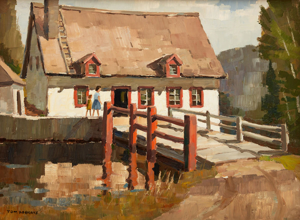 Thomas Keith Roberts, Mill at Les Éboulements, oil on board