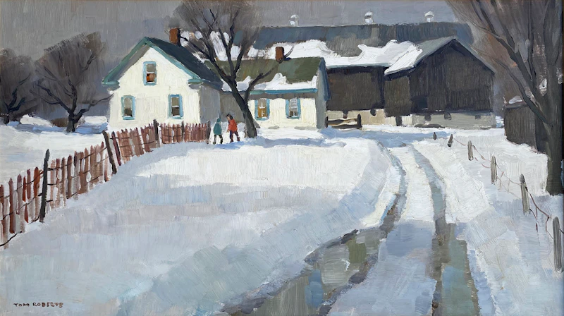 Thomas Keith Roberts, The White Farmhouse, oil on board - view 1