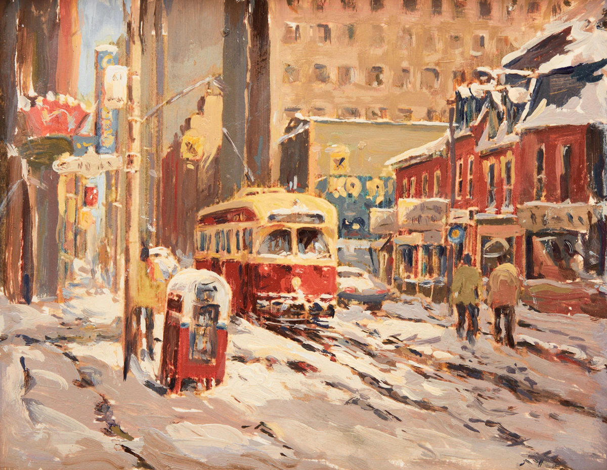 Arto Yuzbasiyan, Study #5 (Toronto, Queen St. West), oil on paperboard