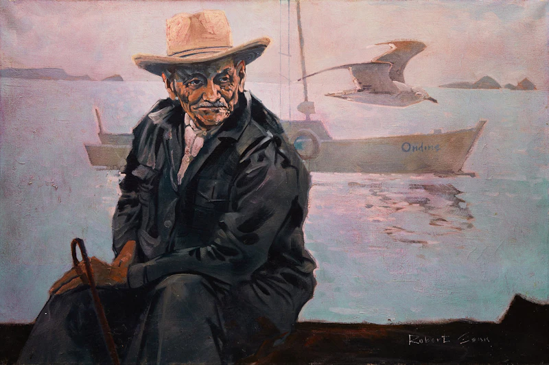 Robert Genn, The Old Man and the Sea, oil on canvas, 1973 - view 1