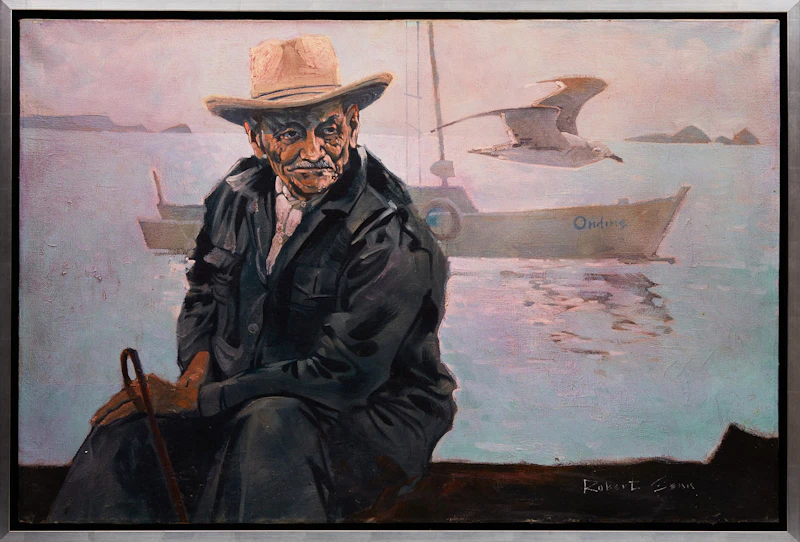 Robert Genn, The Old Man and the Sea, oil on canvas, 1973 - view 2