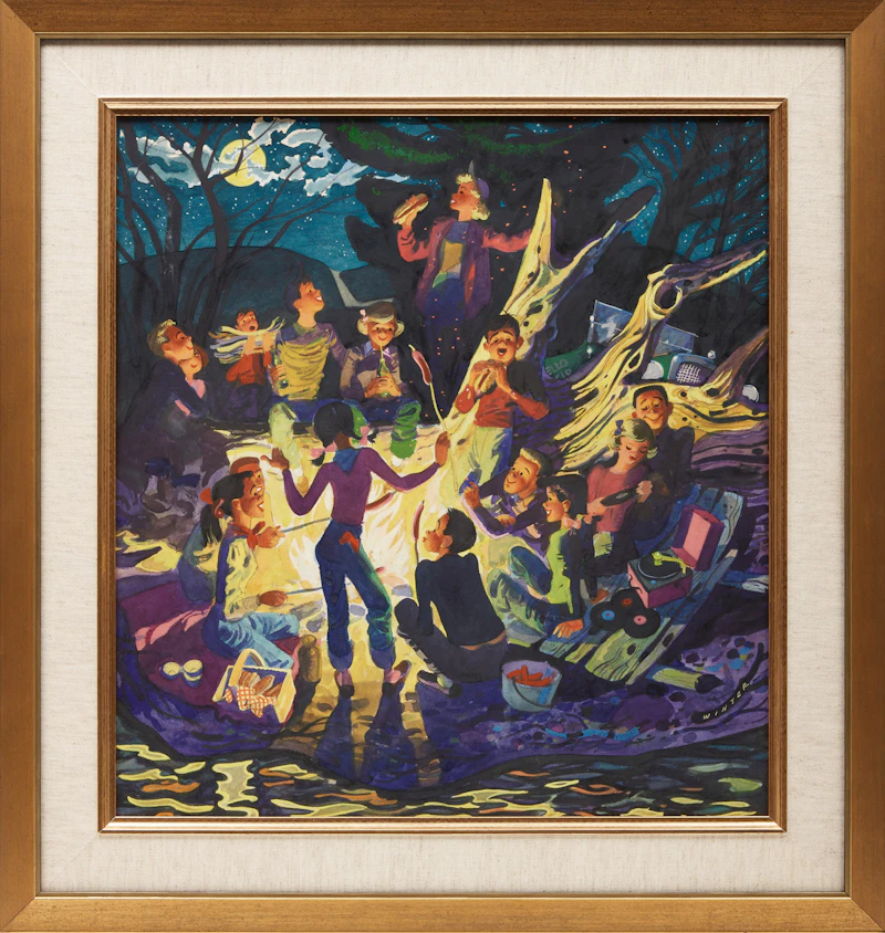 William Arthur Winter, Wiener Roast, mixed media on illustration board, 1951 - view 2