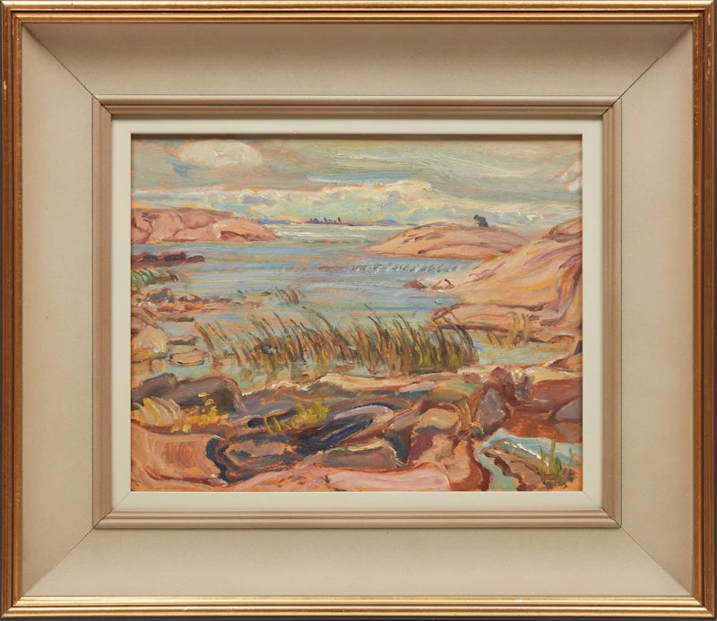 Alexander Young Jackson, Untitled (Opening to Georgian Bay), oil on board, circa 1960 - view 2