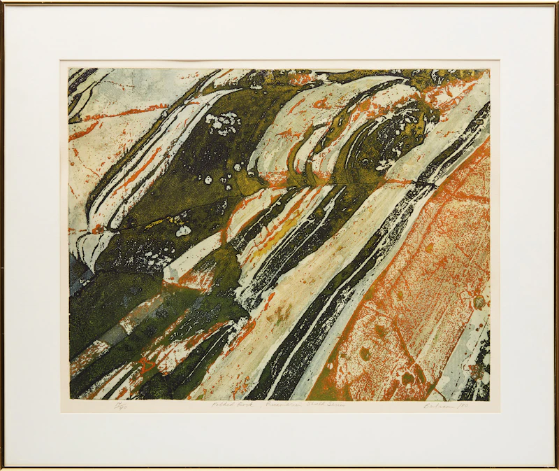Edward John Bartram, Folded Rock (Precambrian Shield Series), etching and aquatint in colours, 1980 - view 2