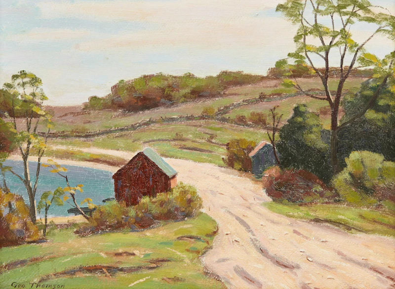 George Thomson, Along the West Shore , oil on board