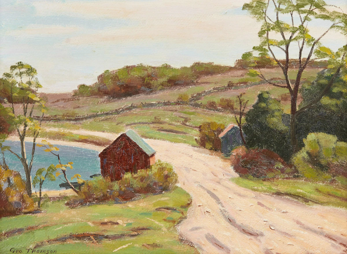 George Thomson, Along the West Shore , oil on board
