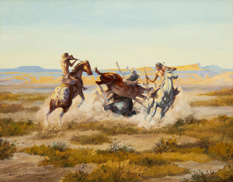 Hunting Scene by Gerald Tailfeathers