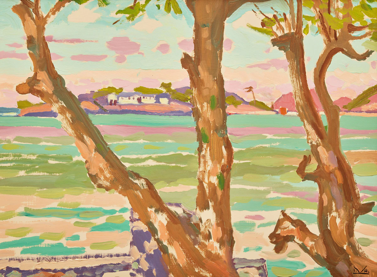 Illingworth Holey Kerr, Rat Island, St. Lucia, W.I., 1978 (From Our Verandah), oil on board, 1978