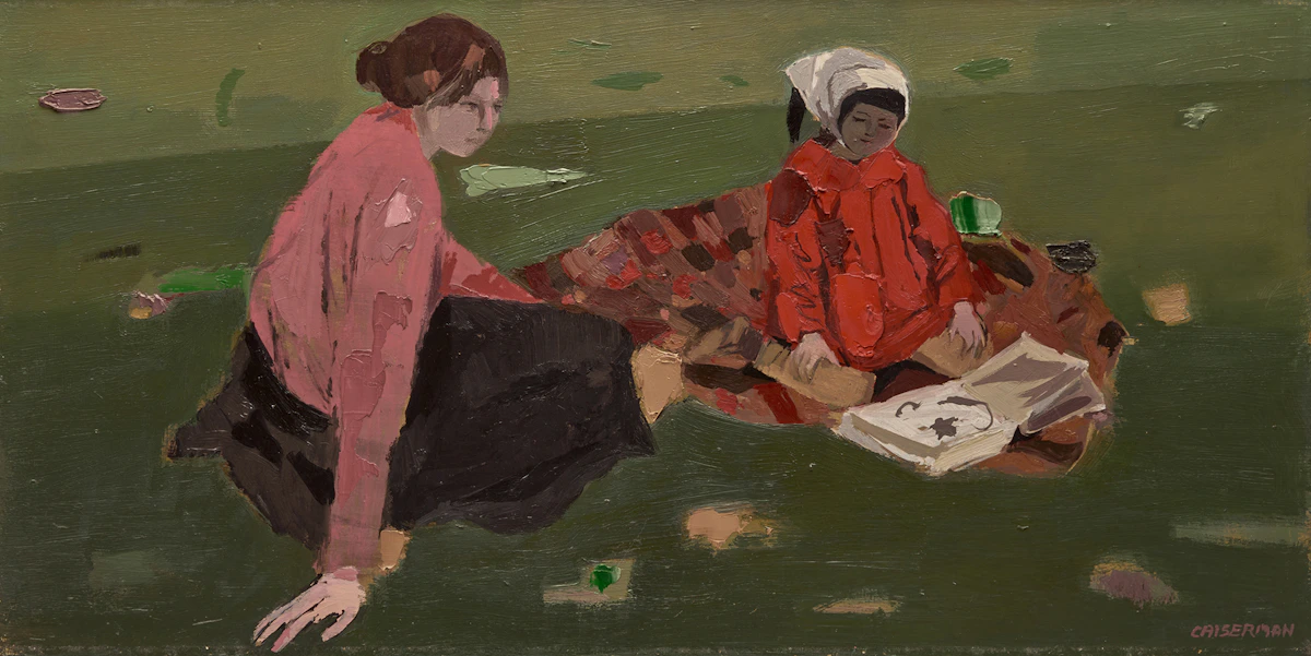 Ghitta Caiserman-Roth, Mother and Daughter, oil on board