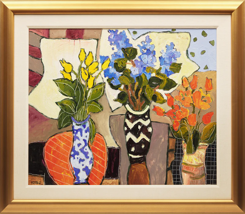Claude A. Simard, Tulips & Lilacs, oil on canvas, 2003 - view 2