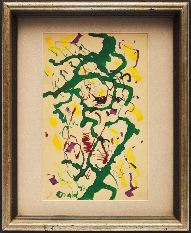 William Ronald, Pierrot (titled by Gayla McPhee), felt pen and watercolour, 1979 - view 2