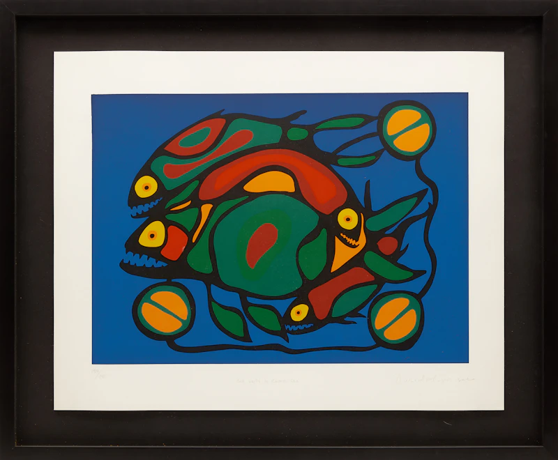 Norval Morrisseau, Fish Unity In Cosmic Sea (from the Shaman Vision Series One), colour serigraph - view 2