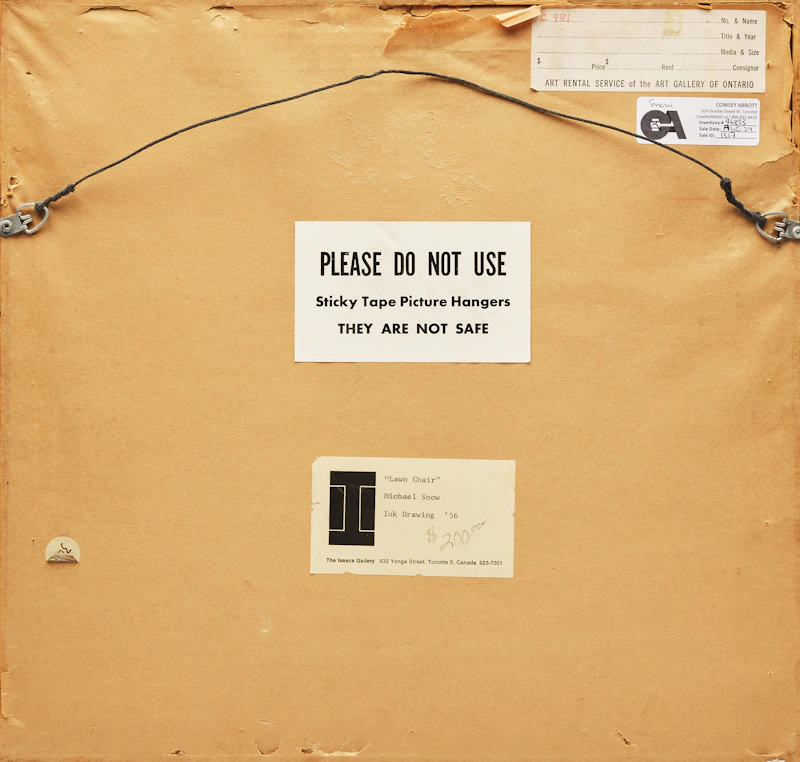 Michael James Aleck Snow, Lawn Chair, colour ink on paper, 1956 - view 3