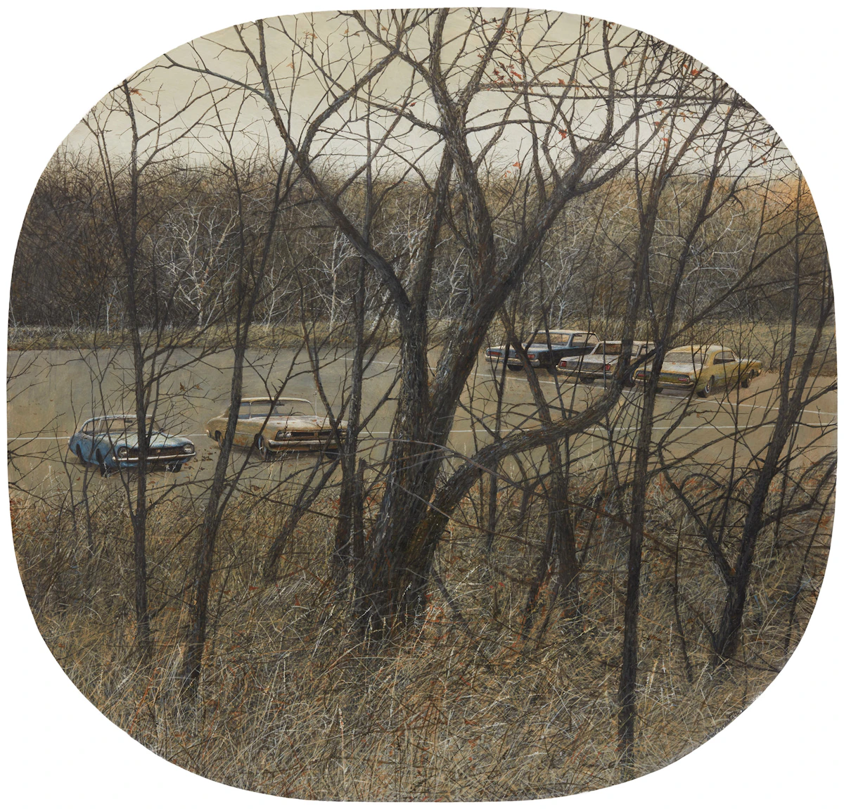 Thomas de Vany Forrestall, Park Here, egg tempera on board, 1972