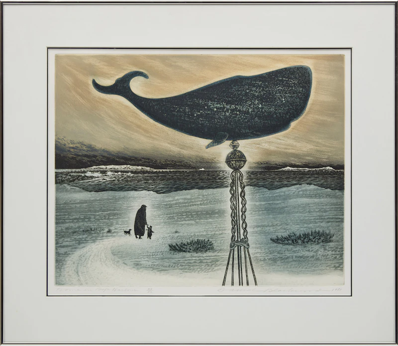 David Lloyd Blackwood, Home in Safe Harbour, colour etching and aquatint, 1981 - view 2