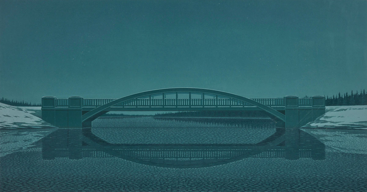 Christopher Pratt, The Bridge, colour serigraph, 1989