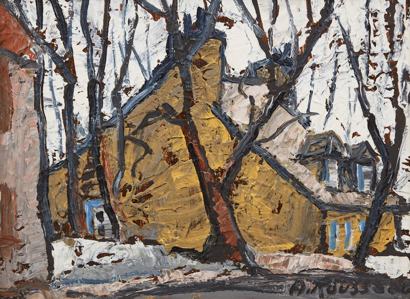 Albert Rousseau, House in Winter, oil on board - view 1