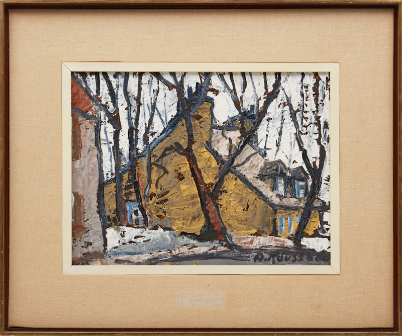 Albert Rousseau, House in Winter, oil on board - view 2