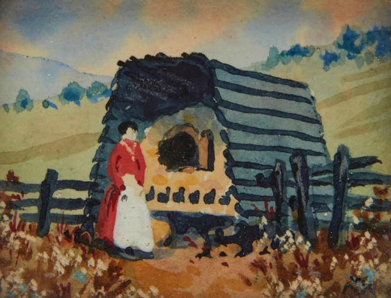 Willard Morse Mitchell, French Habitant; Covered Bridge, watercolour